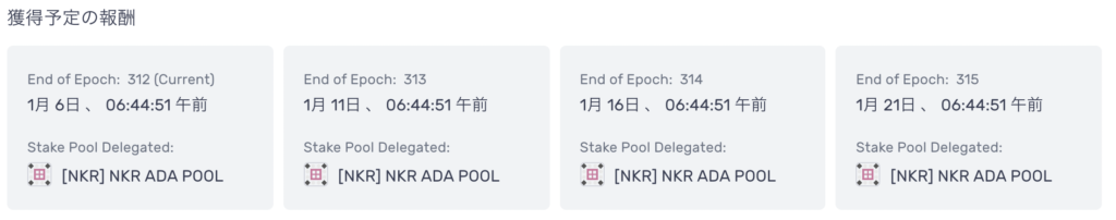 令和4年ADAコインのステーキング報酬時の価格